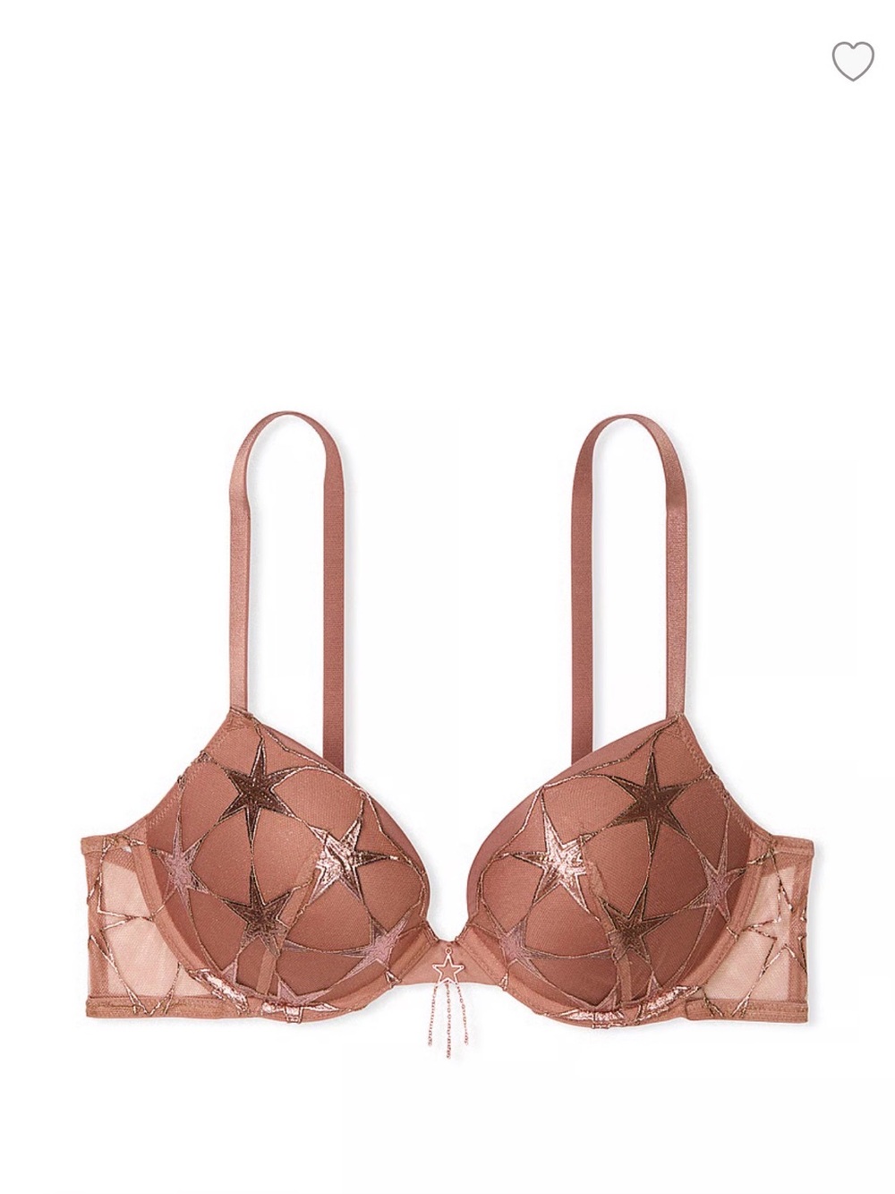 Victoria Secret Stardust Embroidery Push-Up Bra Size 36DDD